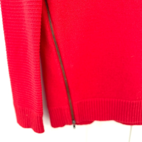 J. CREW Side Zippers Crew Neck Red Sweater XXS - Picture 4 of 7